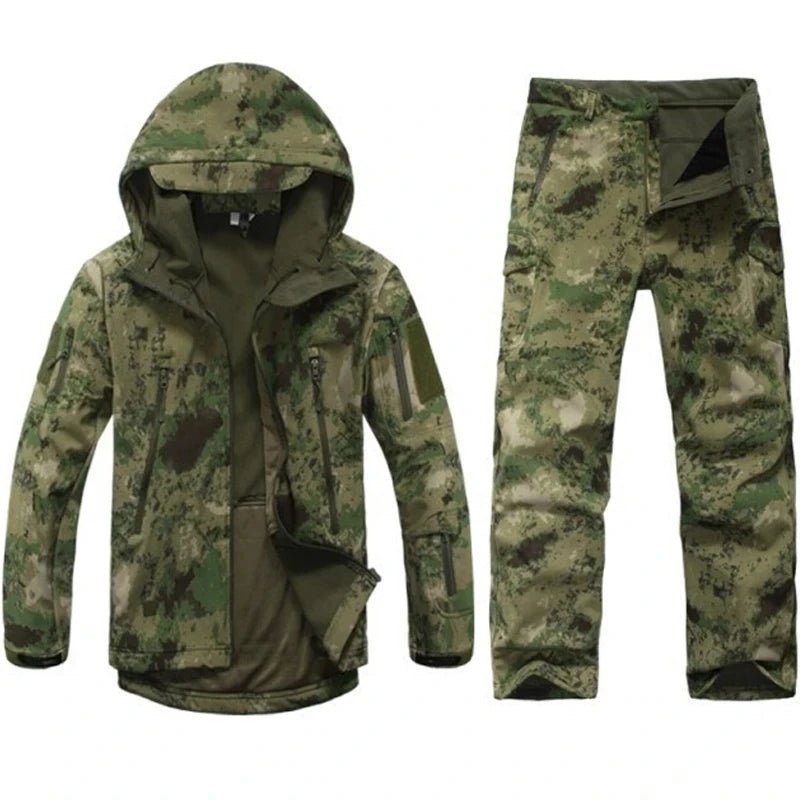 TAD Gear Tactical Softshell  Camouflage Jacket Set Men Windbreaker Wateoutdoorsrproof Hunting Clothes Set Outdoors Jacket