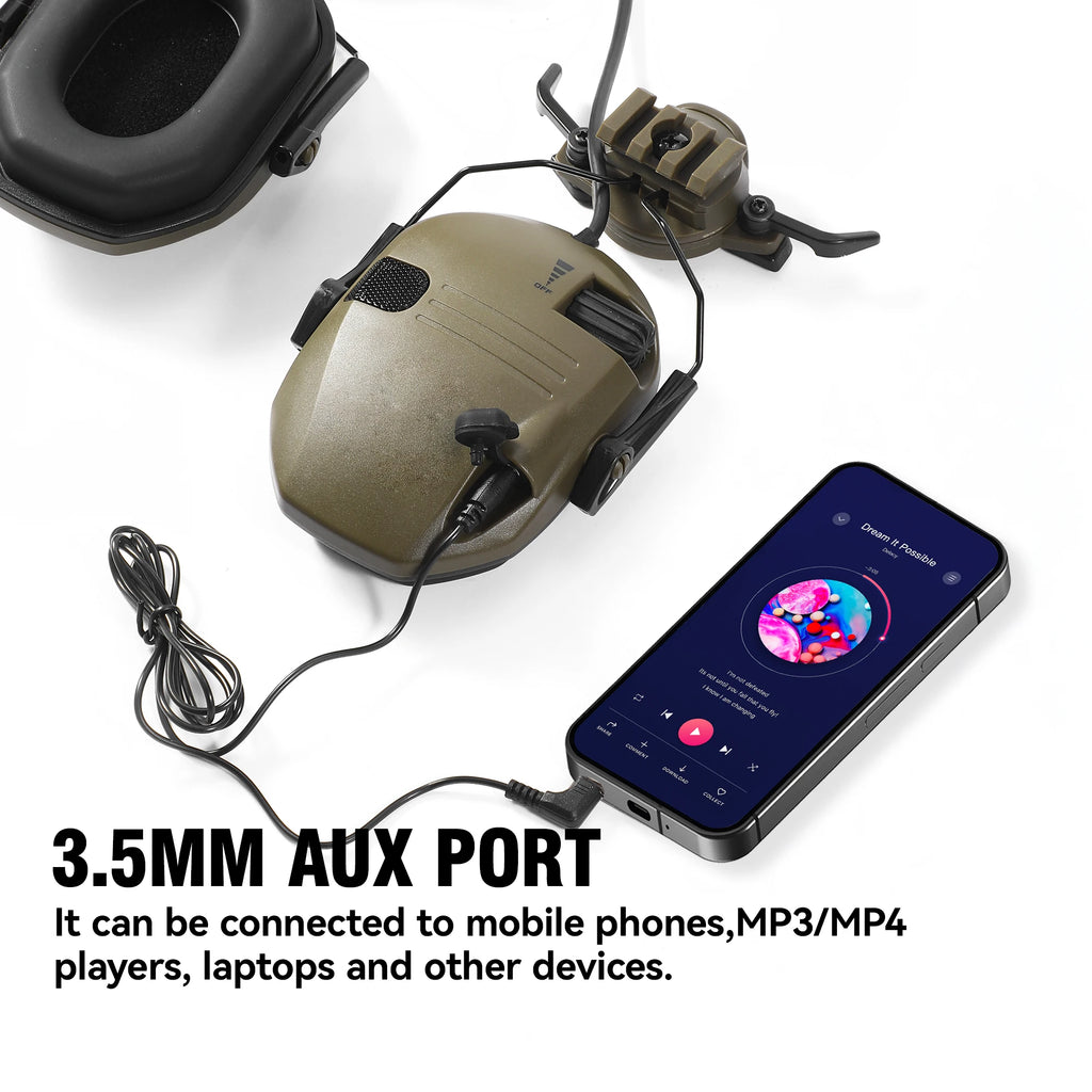 New Generation WK Helmet VersionTactical Electronic Shooting Earmuff Anti-noise Headphone NRR23dB