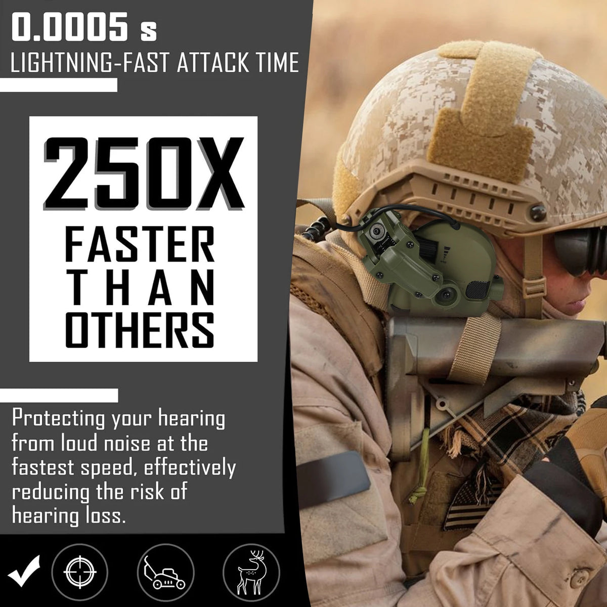 Tactical Helmet Mounted Earmuffs For Shooting Electronic Hearing Protection Ear Protect Noise Reduction Active Hunting Headphone
