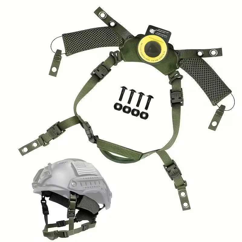 Tactical Helmet Adjustable Strap Universal Hanging System Suspension Fast Release Buckles with Bolts Screws Outdoor Cycling