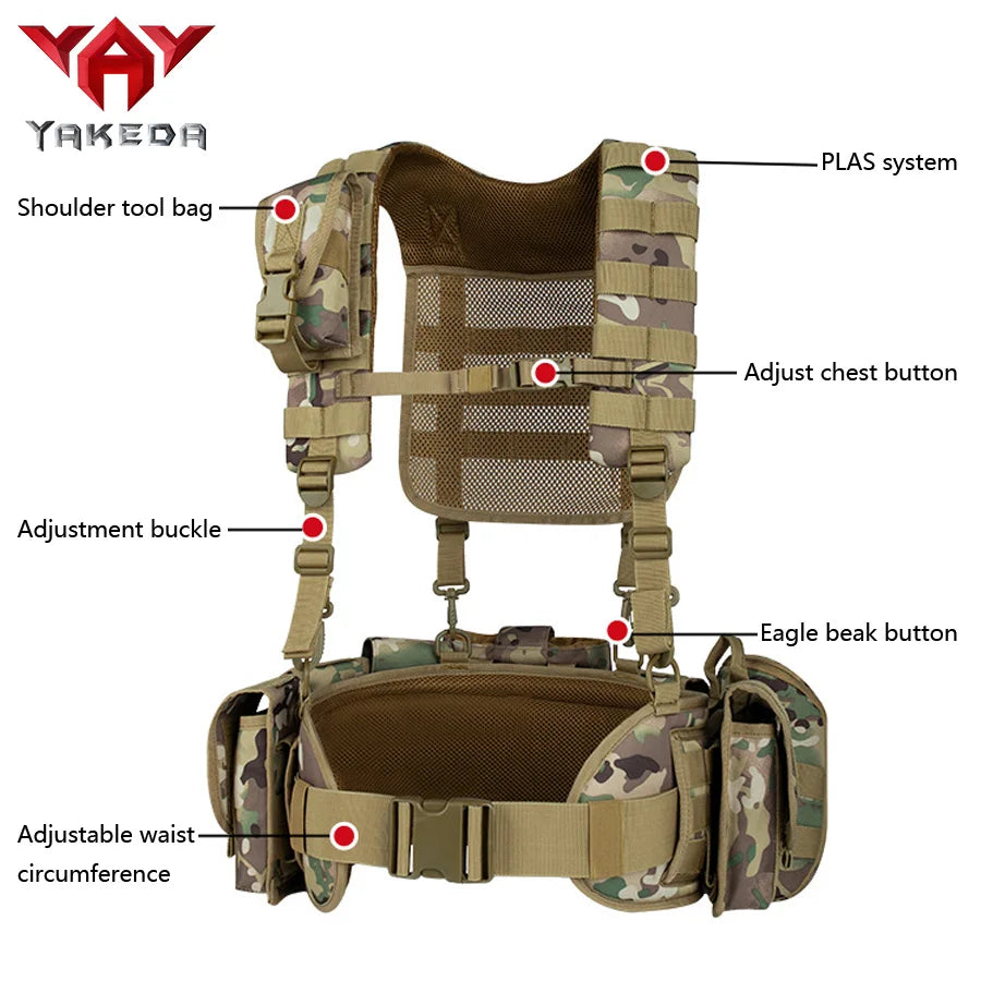YAKEDA Outdoor Training Camouflage Vest Chest Strap Multi functional Accessories Equipment Vest