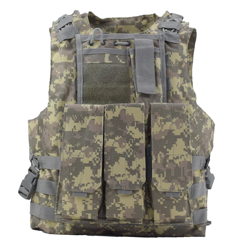 Tactical Camouflage Hunting Clothes Molle Plate Carrier Assault Vest Airsoft Gear Paintball CS Body Armor