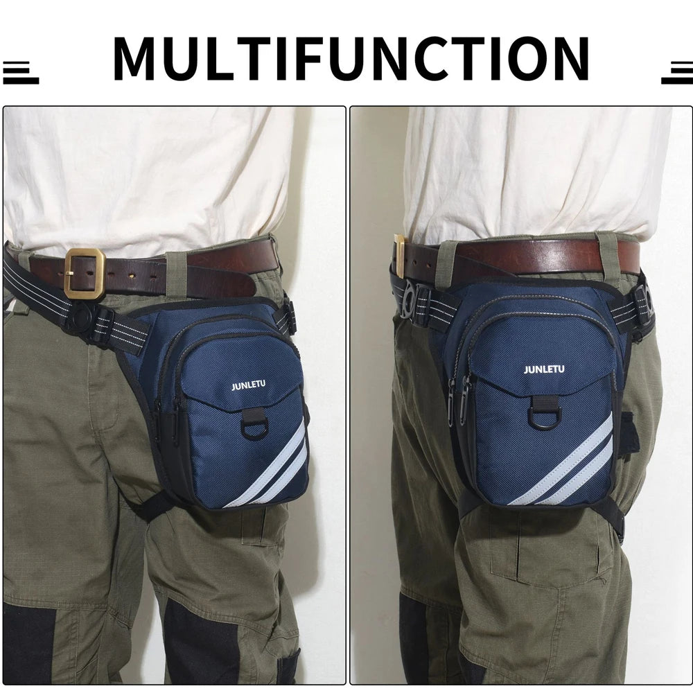 Outdoor Motorcycle Drop Leg Bag, Men Women Tactical Thigh Bag with Leg Strap Waterproof Fanny Pack  for Hiking Climbing Cycling