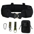 Tactical Waist Belt with Detachable Pouch Quick Release Buckle Outdoor Utility Gear for Hiking Camping Fishing Military Training