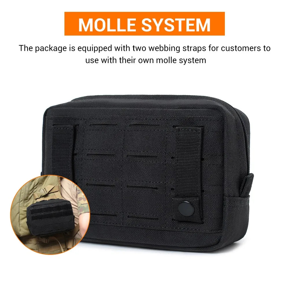 Tactical Molle Admin Pouch Outrdoor EDC Tool Pack Waist Bag Utility Accessory Bag Multi-Purpose Durable Belt Pouch for Hunting