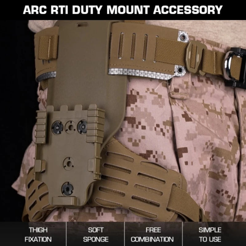 ARC lower pressure plate accessories, Side Kick V2 style gun holster pad, Molle mounting quick release gun holster leggings