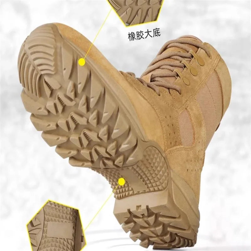 Spring summer training boots men's breathable anti-slip wear high top shoes Men's Desert Ankle Boot Male Shoes Outdoor Work Shoe
