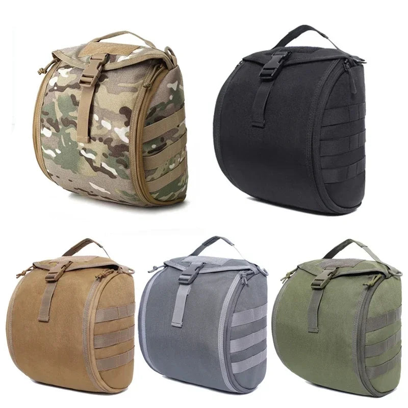 Helmet Bag Tactical MOLLE Clamshell Helmet Pouch Padded and Fleece Lined Storage Case for MilSim Motorcycle Bike Helmets