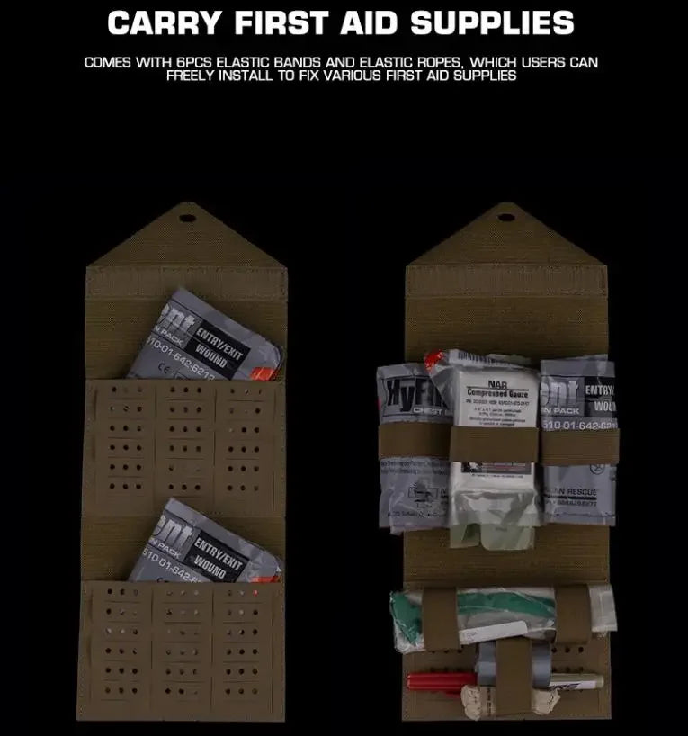 Portable Medical Insert Tactical First Aid Kit Organizer Pocket Trauma Pouch EDC Med Pouch Insert Panel Webbing Handle