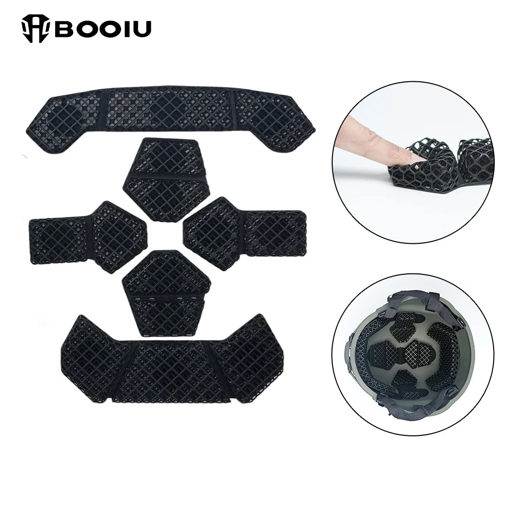 BOOIU 3D Lattice Helmet Pad Polymer Rubber Cushion Fit 52-62cm Head For Helmet Mod Outdoor Sports