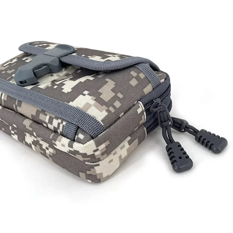 Camo Molle Pouch Tactical Belt Waist Pack Outdoor Wallet Purse Packet Utility EDC Bag for 6.5'' Phone Hunting Bag