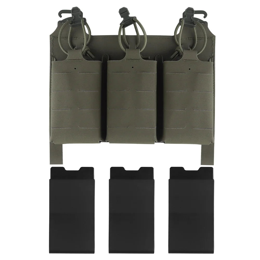 OPHIDIANTAC MOLLE Magazine Pack with Elastic Cord Handle Triple Mag Plate Hunting Accessory with Magic Tape