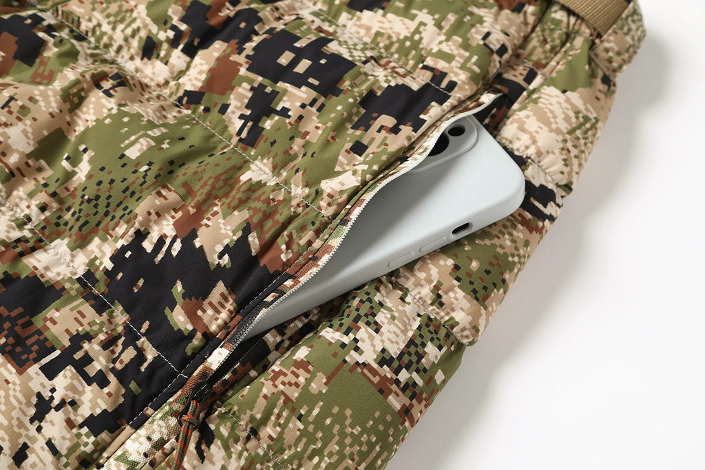 Ainfad Men's Winter Hunting Light Insulation Trousers Camouflage Long Down Pants