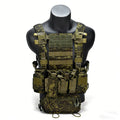 Tactical Chest Rig Vest MOLLE Modular EMR Camouflage Lightweight Chest Hanging Bag Airsoft Combat Vest Set for Hunting Shooting