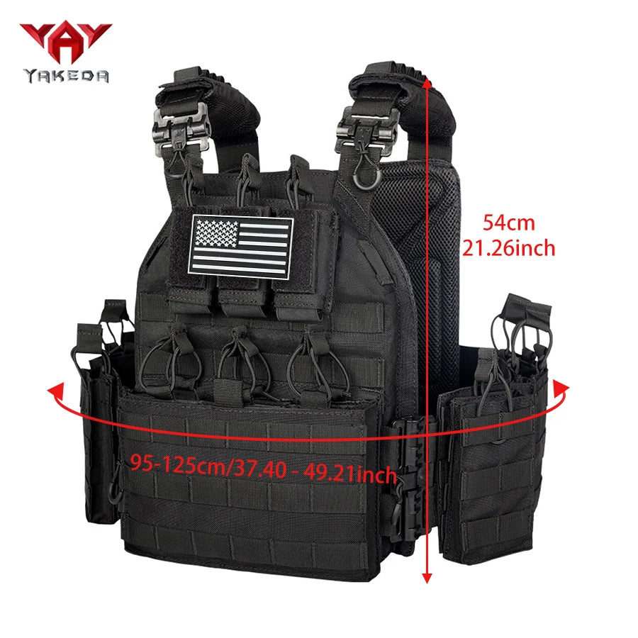YAKEDA Outdoor Adventure Quick Release Tank Top Front Triple Bag Elastic Rope Fixed Design Back Zipper Storage Bag