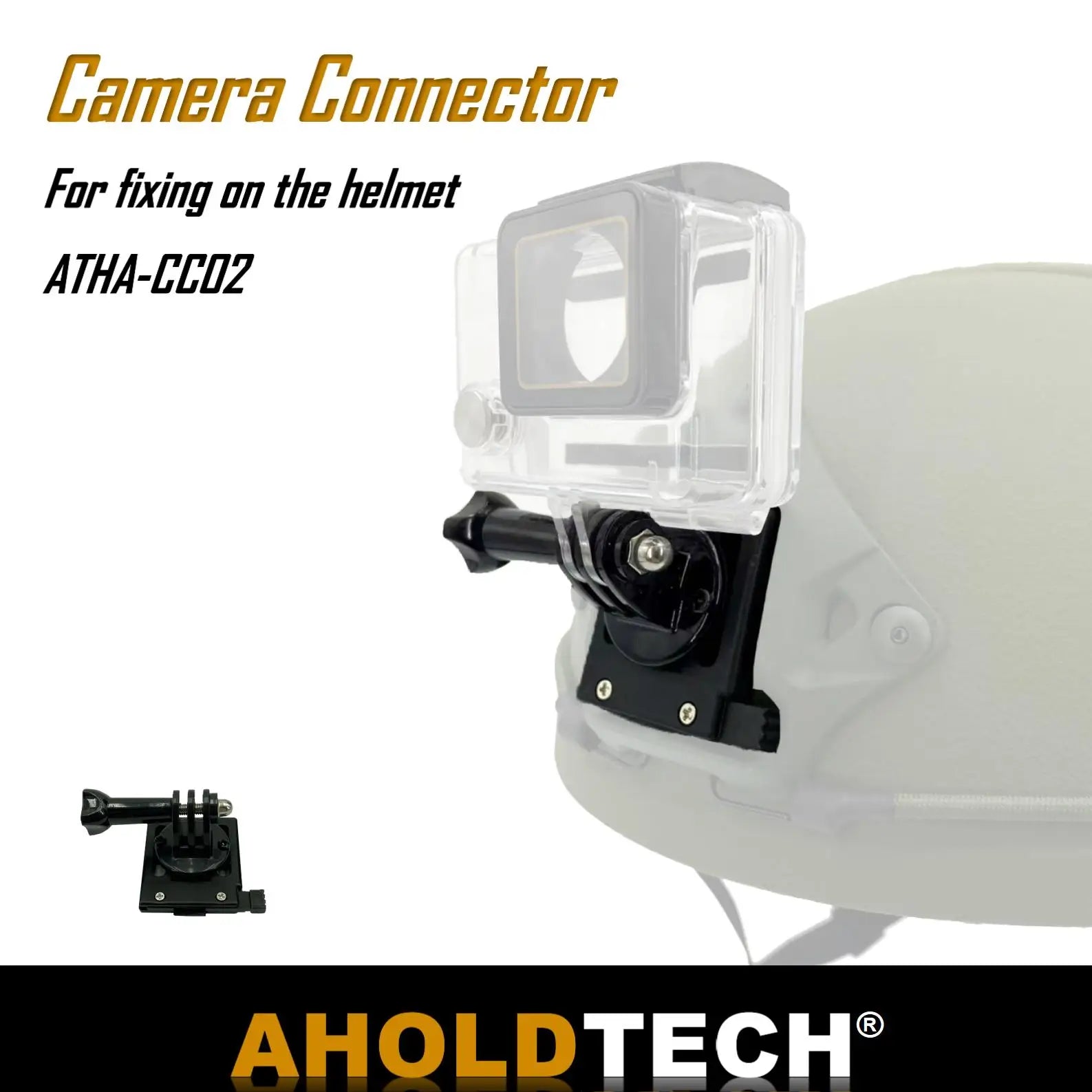Aholdtech Tactical Bulletproof Helmet Accessories Flashlight Holder Light Clamp And NVG Mount Connector for Gopro Hero Cameras