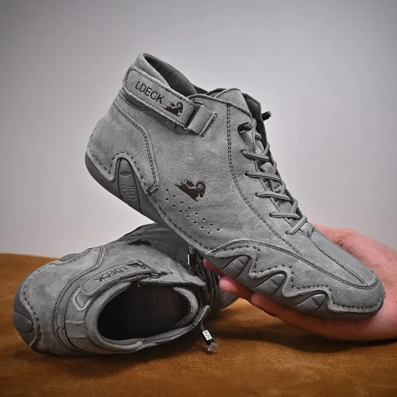 Fashion Men Shoes Brand Men's Boots Breathable Leather Men Ankle Boots Handmade Motorcycle Boots Outdoor Men's Sneakers