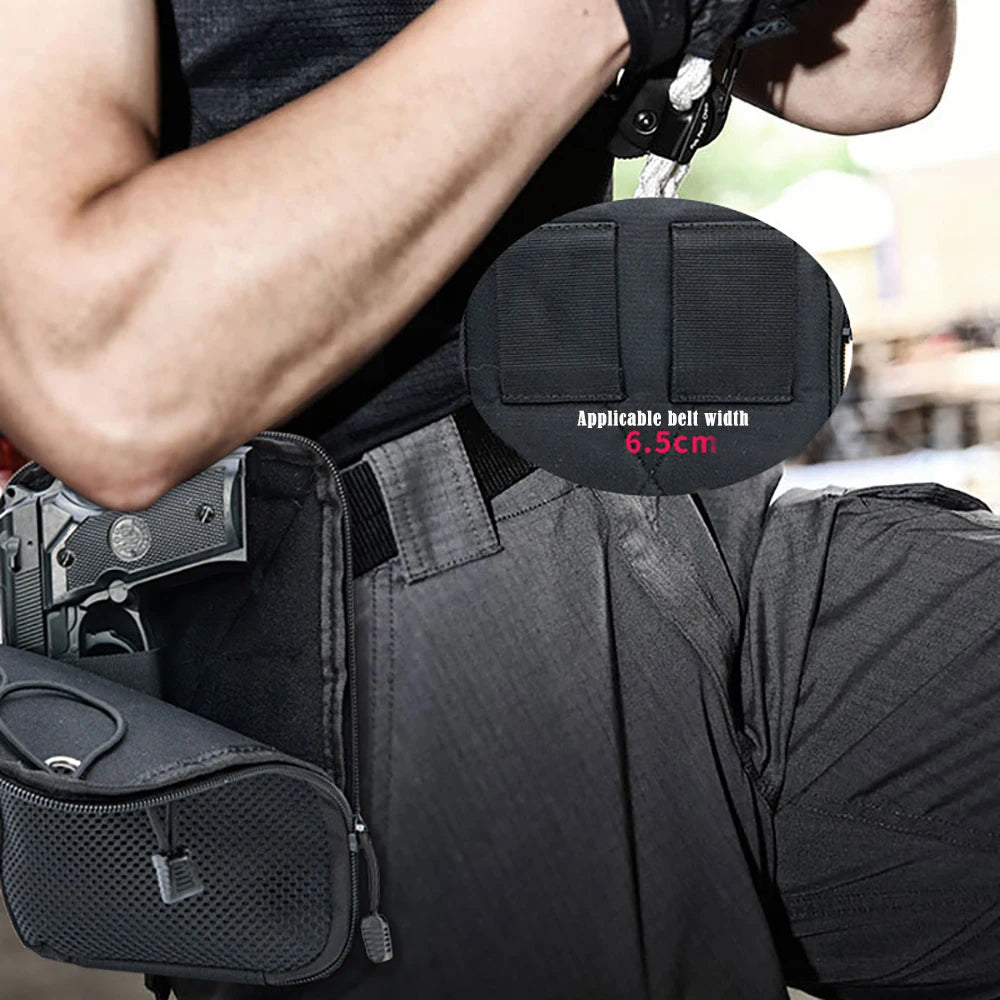Molle Outdoor Tactical Concealed Gun Holster Pouch EDC Magazine Pouch for Universal Handguns Carry Holster Waist Fanny Pack