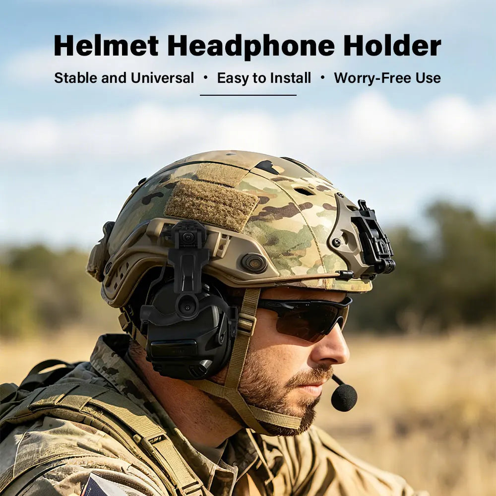 Tactical Headset Holder Fast Helmet Rail Mount Adapter Multi-Angle Rotation Pickup Headphone Bracket OPS CORE ARC/Wendy