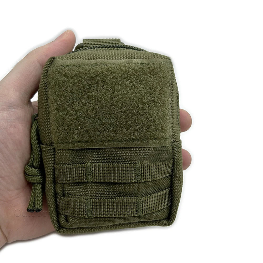 Tactical Mini MOLLE Pouch Compact Utility EDC Battery Cigarette Case Card Slot Waist Bags For Hunting Trekking Running Camping