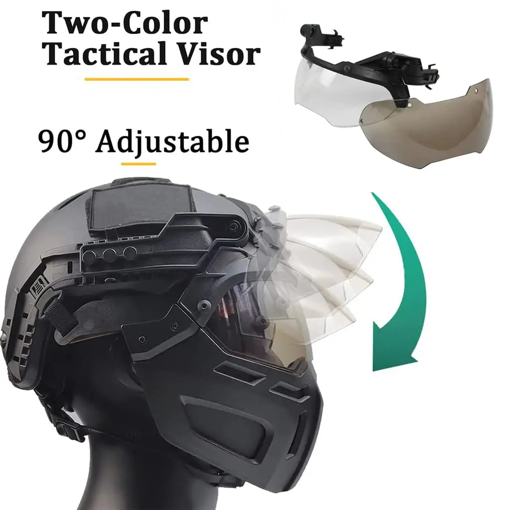 Tactical Fast Helmet Set with Mask Goggles & Helmet Cover Adjustable Lightweight Airsoft Paintball CS Hunting Training Gear