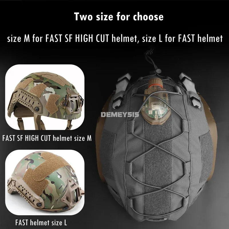 Tactical Helmet Cover for MH PJ BJ FAST SF HIGH CUT Helmets Shooting Combat Helmet Cover with Elastic Cord