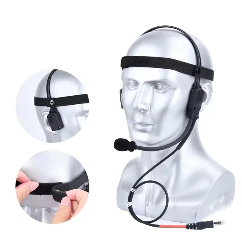 AB94-Tactical MH180 MH180-V Bone Conduction Headset Speaker Atlantic Signal Earphone Airsoft Headphone 7.0 PLUG Kenwood PTT