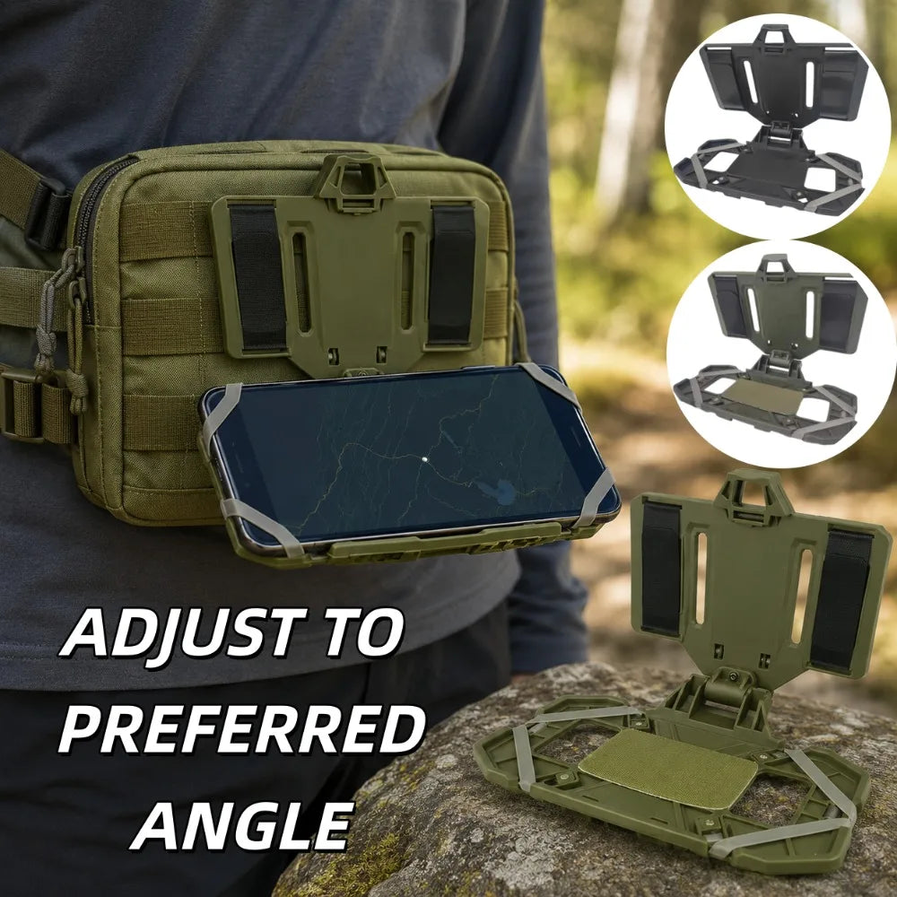 Tactical Phone Holder MOLLE System Foldable Mobile Phone Back PlateTactical Vest Outdoor Hunting Camping Phone Mount Bracket