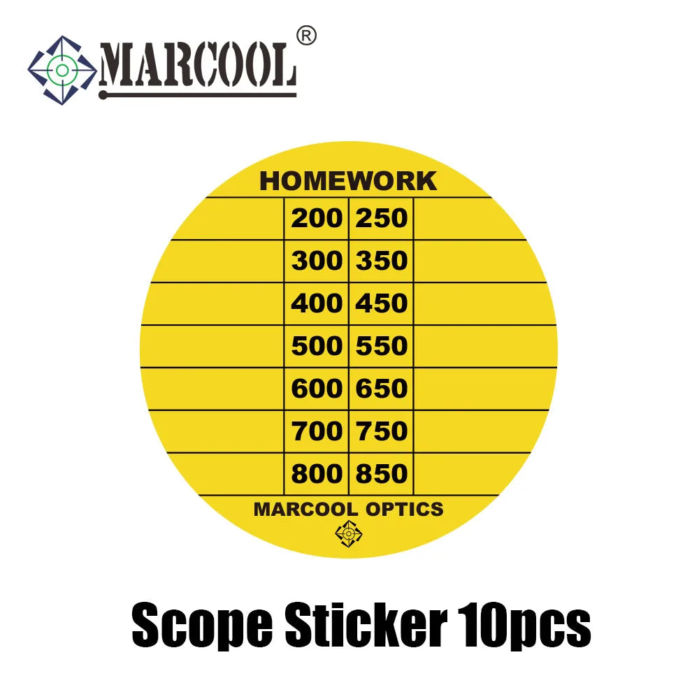 MARCOOL 10Pcs/20Pcs Turret Stickers Scope DOPE Sticker Recording Drop Yellow Hunting Optics Accessoires