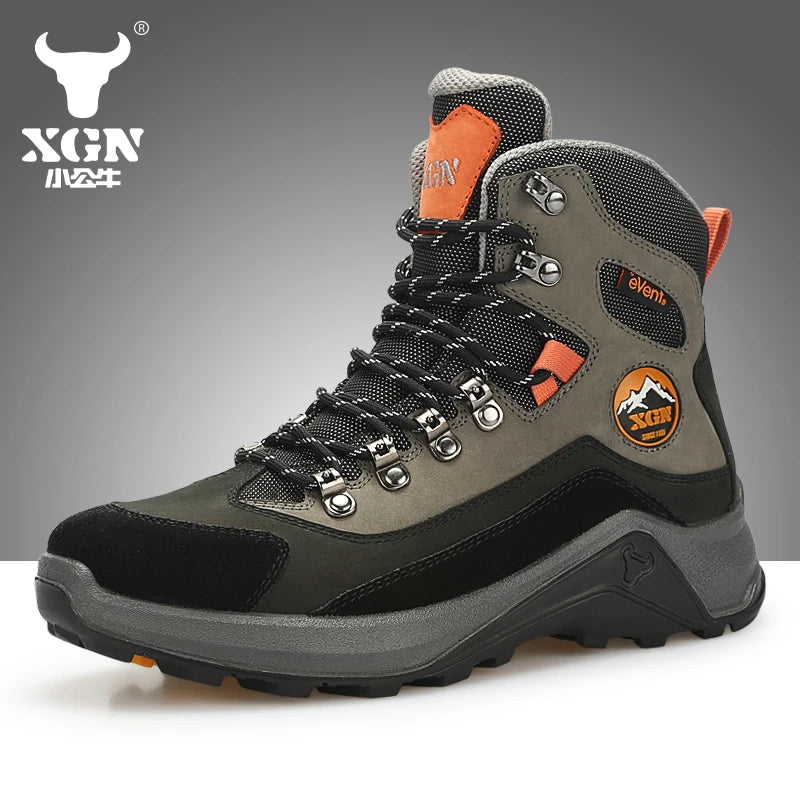 XGN Cowhide Outdoor Hiking shoes Men EVENT waterproof women trekking Sneakers hunting Boots Tactical Desert Combat travel Boots