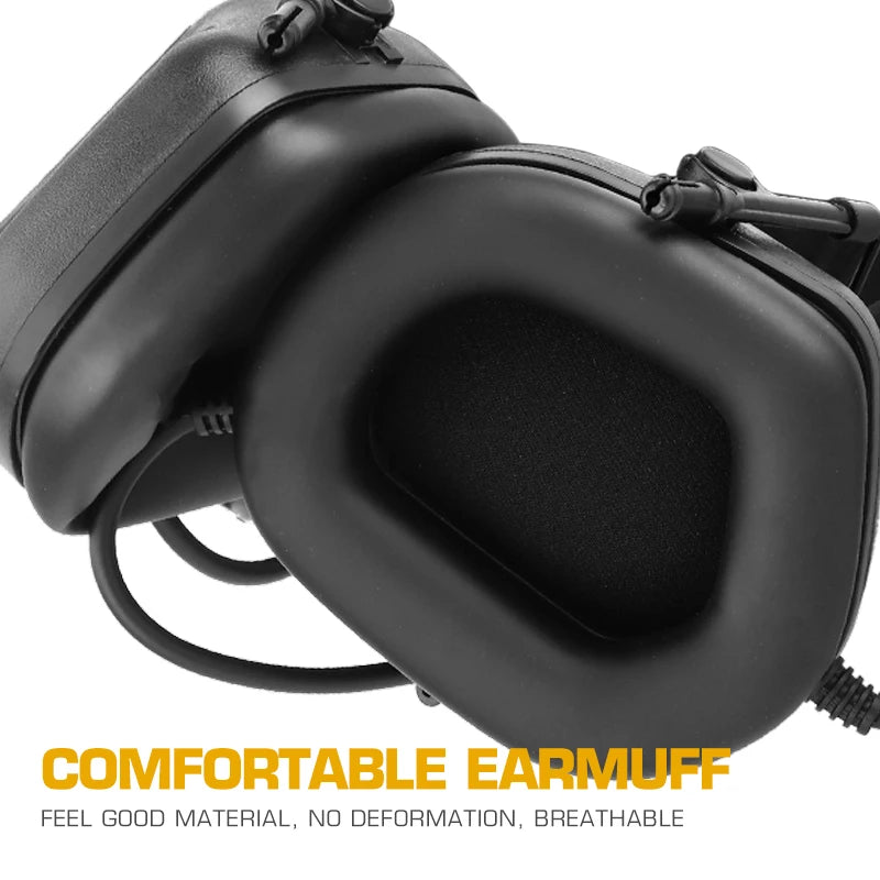 Tactical Fifth Generation Sound Pickup and Noise Reduction Foldable Headset Headphones Shooting Hunting PTT Adapter