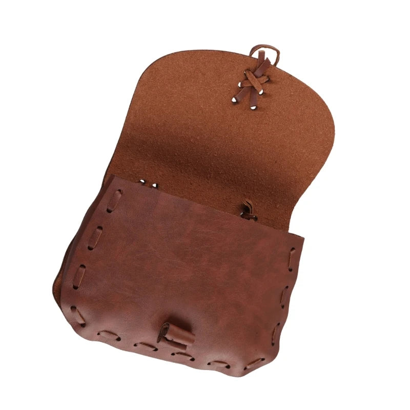 Medieval Renaissance Style Waist Bag Retro PU Leather Viking Pouch Coin Purse Dice Bag For Men Women Larp Cosplay Props