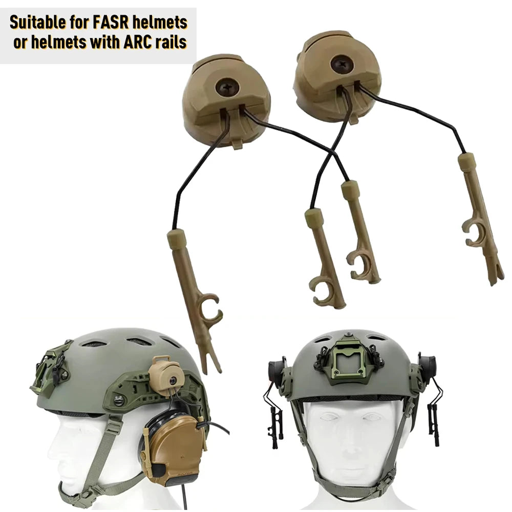 Tactical Headset Bracket Fast Ops Core Helmet ARC Rail Adapter Set fit For COMTAC II Helmet ARC OPS
