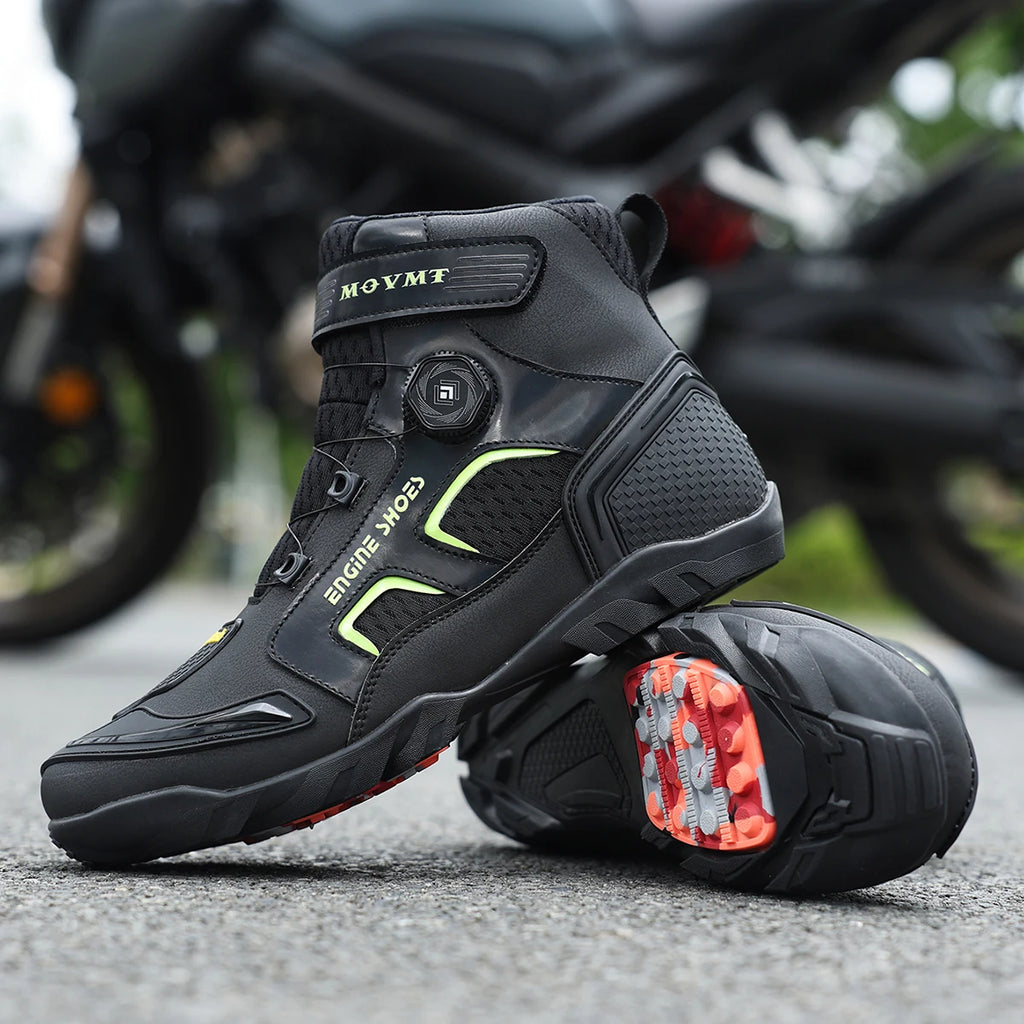 New Motorcycle Boots Ankle Length Man Breathable Anti Slip Riders Boot Outdoor Men's Bike Motorcycle TPU Protective Shoes