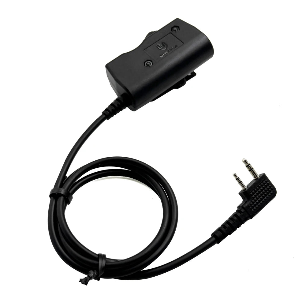 Earmor Tactical PTT Cable Plug Headset Adapter for Kenwood Baofeng UV-5R UV-5RE Plus BF-888S Walkie Talkie Ham Radio
