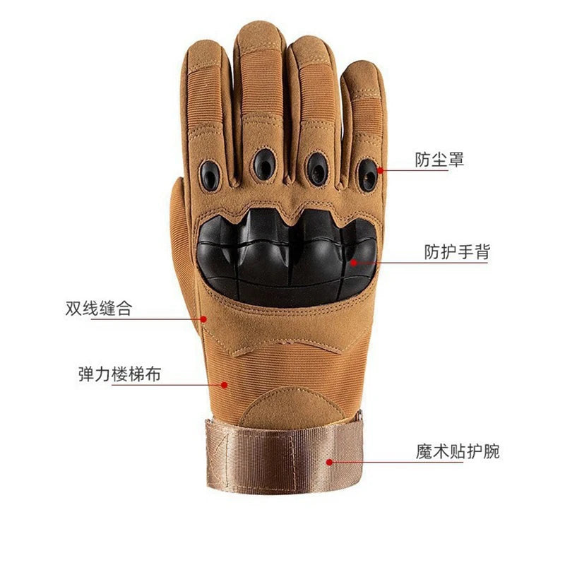 Men Tactical Gloves Full Finger Hard Knuckle Touch Screen Anti-Slip Outdoor Sports Gloves for Hunting Shooting Cycling Climbing