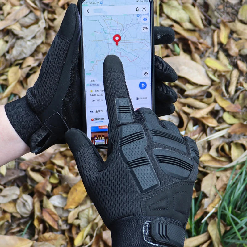 Full-Finger Tactical Protective Gloves Wear Resistant Non-Slip Breathable for Motorcycling Cycling Airsoft Wargame Construction