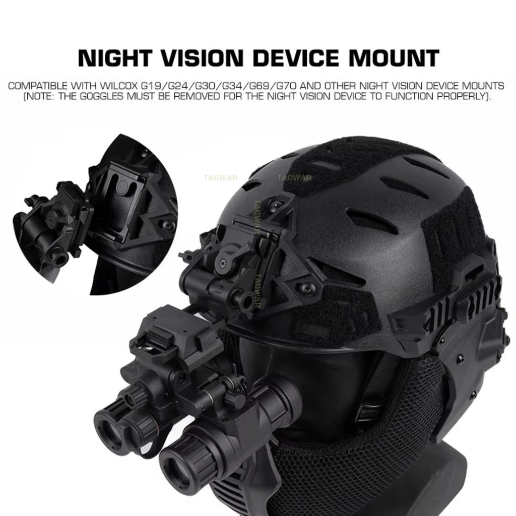 Wendy 3.0 Tactical Full Protection Helmet with Flip Goggles Ear Cover Mask for Hunting Airsoft Paintball CS Game Training