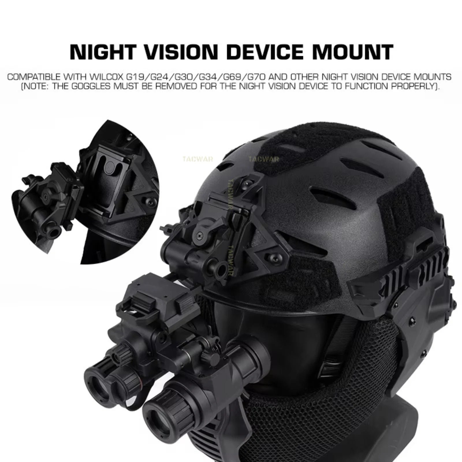 Wendy 3.0 Tactical Full Protection Helmet with Flip Goggles Ear Cover Mask for Hunting Airsoft Paintball CS Game Training
