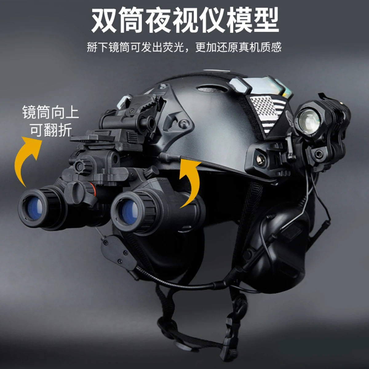 Fast Airsoft Helmet Set with Night Vision Model Tactial Headset Anti-Impact Protective Gear for Outdoor Field Combat Hunting