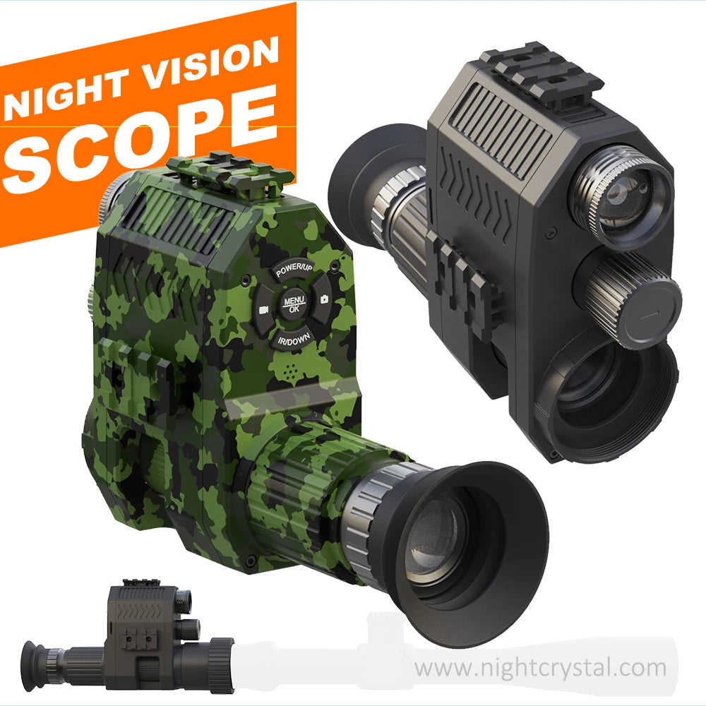 Megaorei 4B NK007 Plus 1080P Tactical Night Vision Scope Attachment Hunting IR Camera with HD OLED Screen & Ajustable Crosshairs