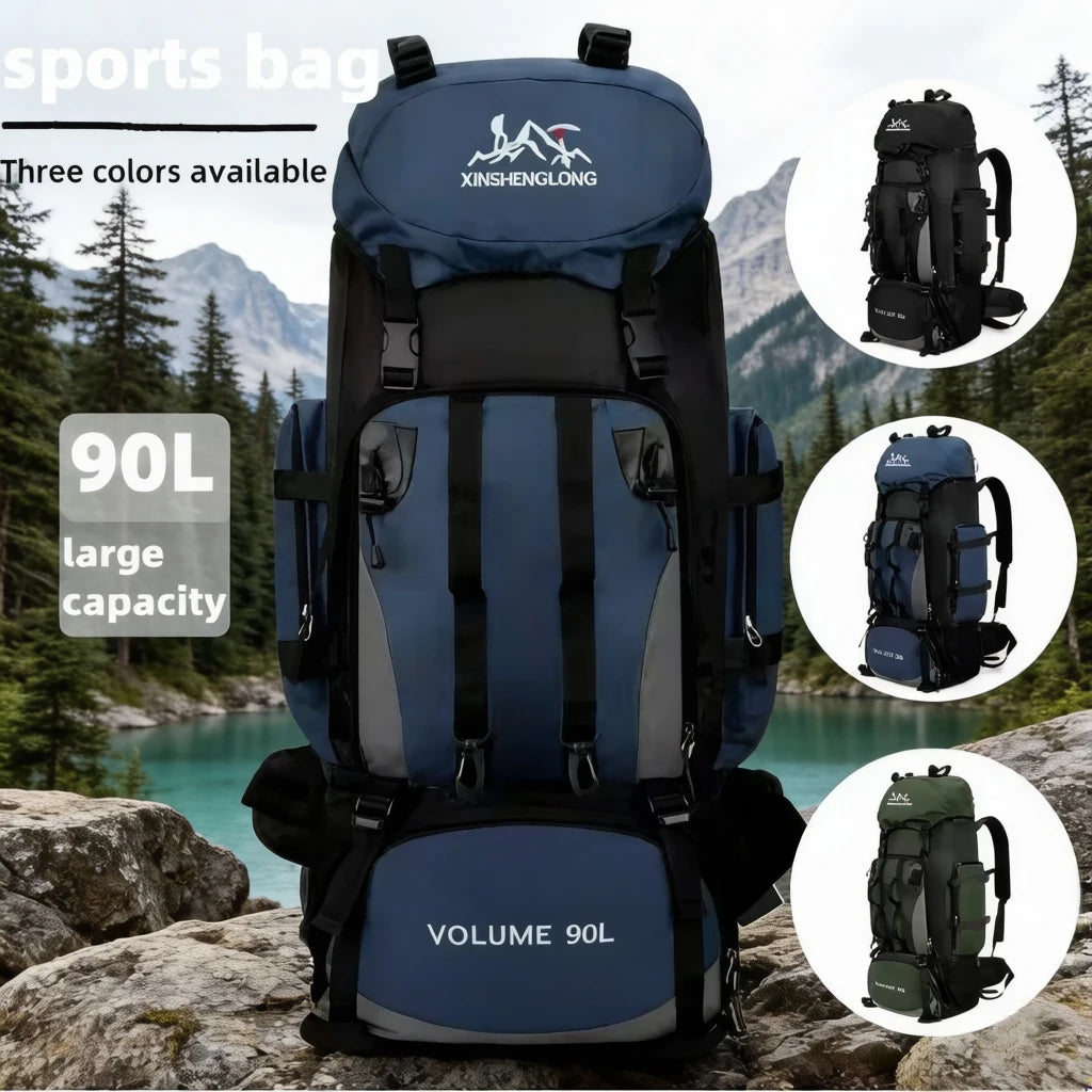 90L Waterproof Hiking Camping Backpack Trekking Bag Rucksack Large Capacity Travel Outdoor Sports Bags Camping Equipment Men