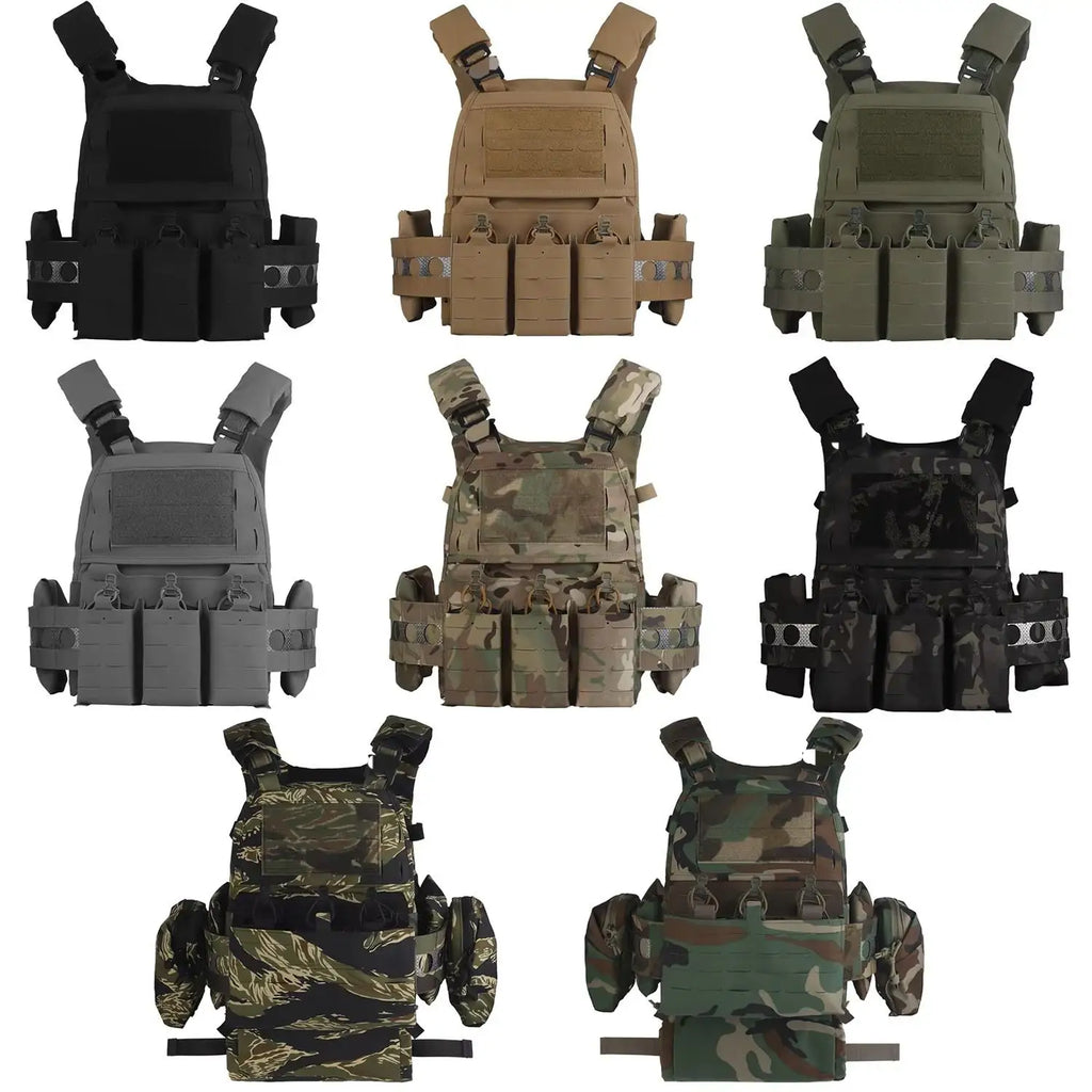 V5 PC Plate Carrier Agile All-in-One Armor Platform Adjustable Vest with Quick Release Triple Mag Pouch 2PCS Item Sub Side Pouch
