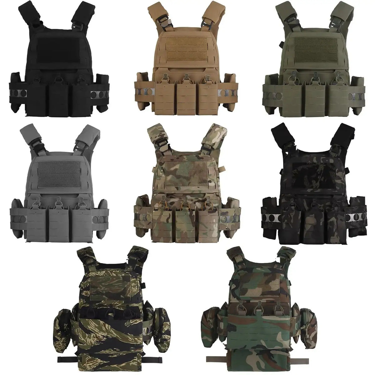 V5 PC Plate Carrier Agile All-in-One Armor Platform Adjustable Vest with Quick Release Triple Mag Pouch 2PCS Item Sub Side Pouch