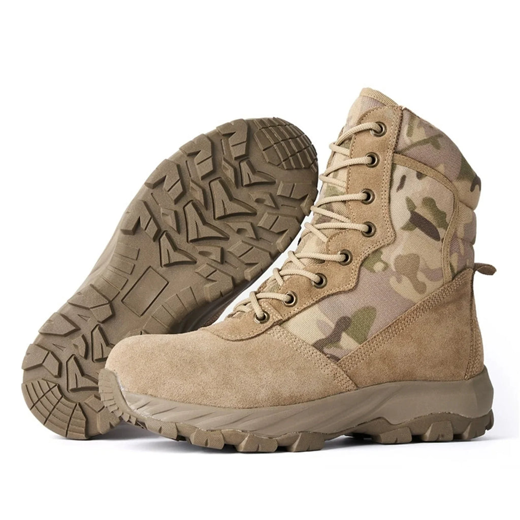 Winter Camouflage Wool Lining Warm Hunting Boots Men's Outdoor Non-Slip Waterproof Snow Shoes Hiking Mountaineering Boots
