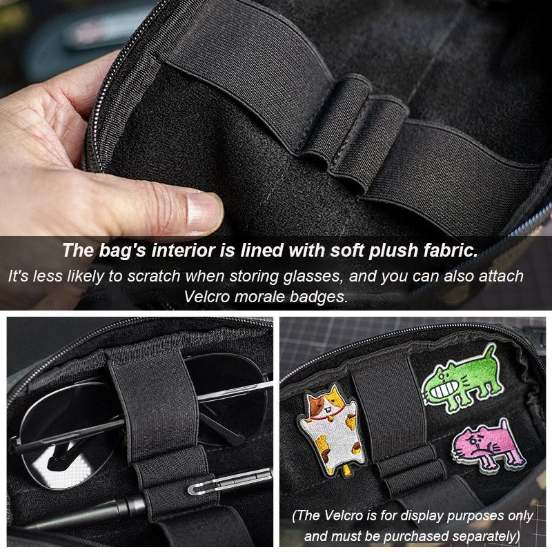 1000D Nylon Tactical Pencil Case Molle Glasses Case Pouch EDC Tool Bag Backpack Expansion Accessory Pack Hunting Accessories