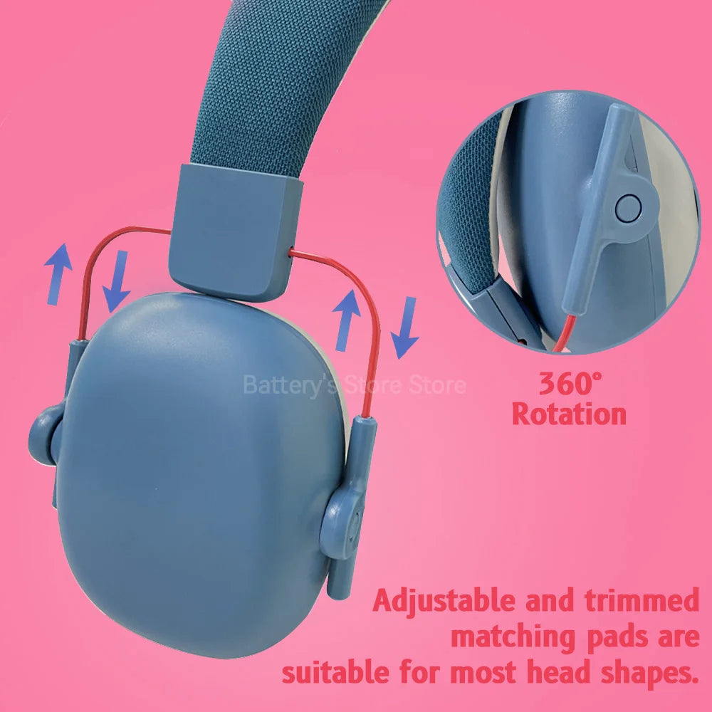 Kids Noise Cancelling Headphones 27db Noise Reduction Ear Muffs Ear Protection Sound Proof Earmuff for School Children with case