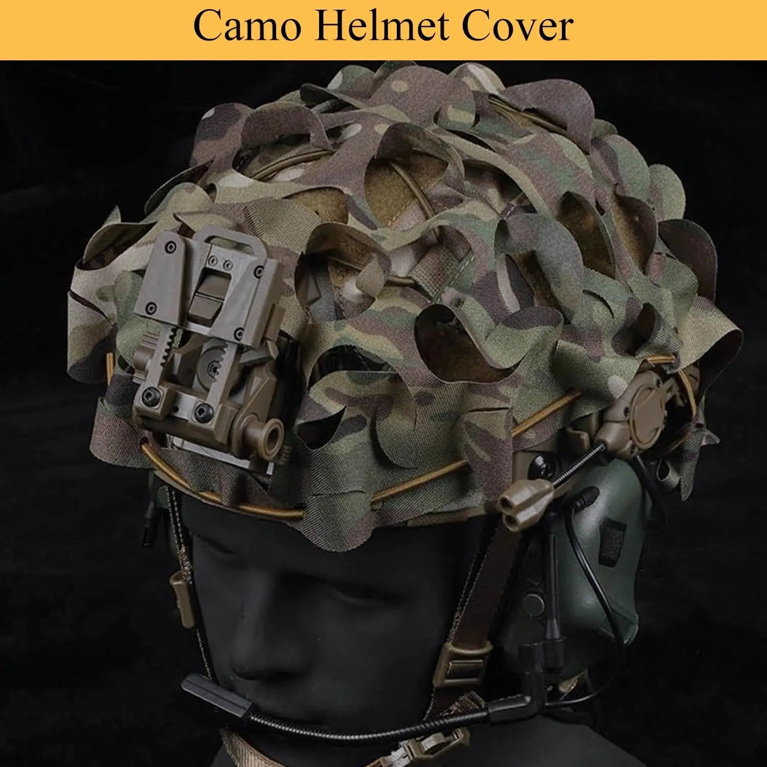 Tactical Airsoft Helmet Set with Communication Headset FAST Camo Helmet Cover L4G24 Bracket for Field Paintball CS Game Cosplay
