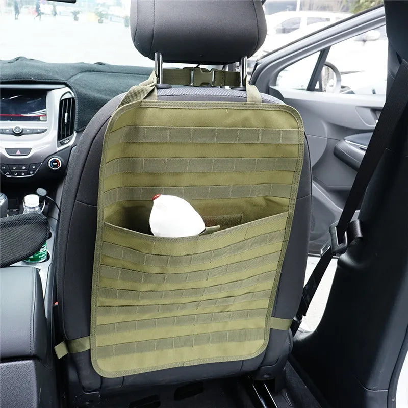 Molle Tactical Car Seat Back Cushion Universal Four Seasons Storage Bag Hanging Bags Car Stowing Tidying Pocket