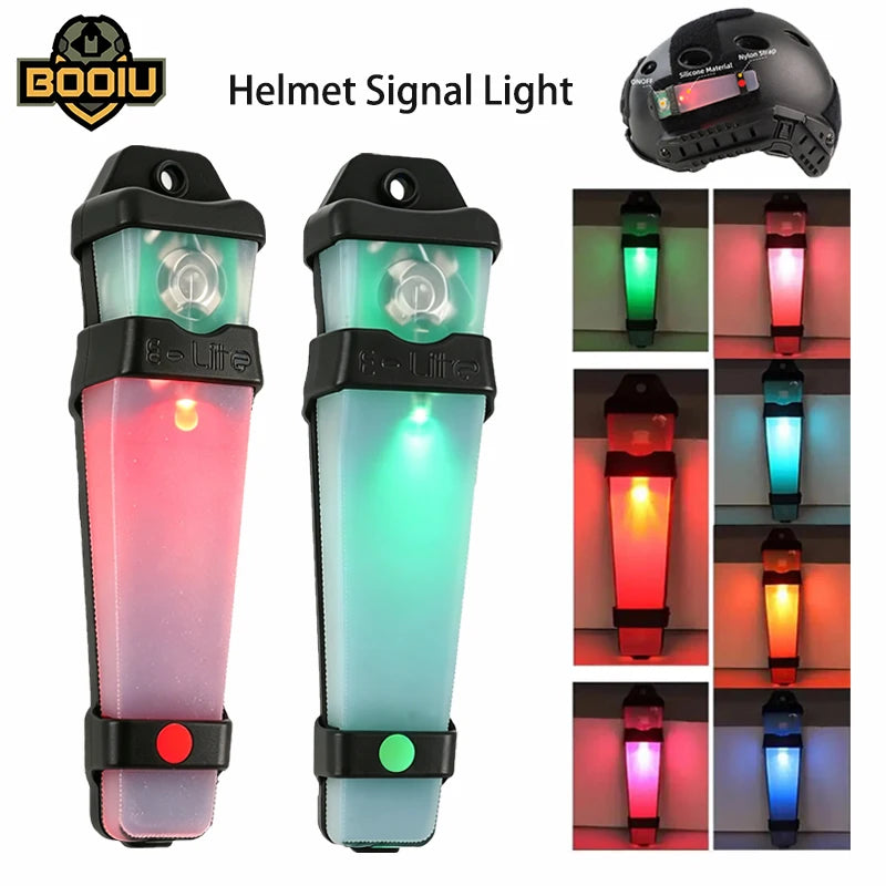 BOOIU Tactical Helmet Light Safety Flashing Light Silicone Waterproof Survival Signal Outdoor Light Hiking Airsoft Helmet Lamp